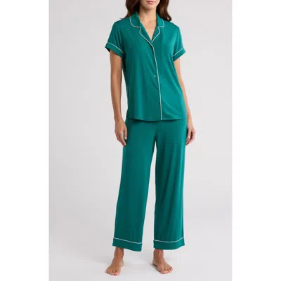 Nordstrom Moonlight Eco Crop Pajamas In Green Storm