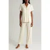 Nordstrom Moonlight Eco Crop Pajamas In Ivory Egret Jungle Leopard