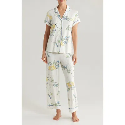 Nordstrom Moonlight Eco Crop Pajamas In Ivory Sprawling Floral