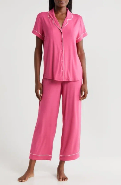 Nordstrom Moonlight Eco Crop Pajamas In Pink Carmine