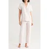 Nordstrom Moonlight Eco Crop Pajamas In Pink Peachskin Skinny Stripe