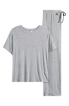 Nordstrom Moonlight Eco Easy Rib Pajamas In Grey Heather