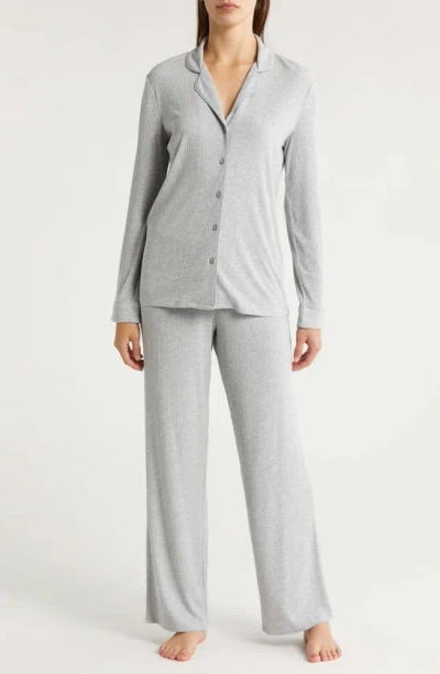 Nordstrom Moonlight Eco Easy Rib Pajamas In Grey Heather