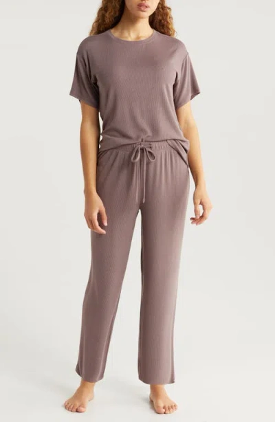 Nordstrom Moonlight Eco Easy Rib Pajamas In Grey Plum