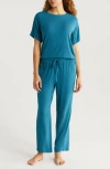 Nordstrom Moonlight Eco Easy Rib Pajamas In Teal Feather