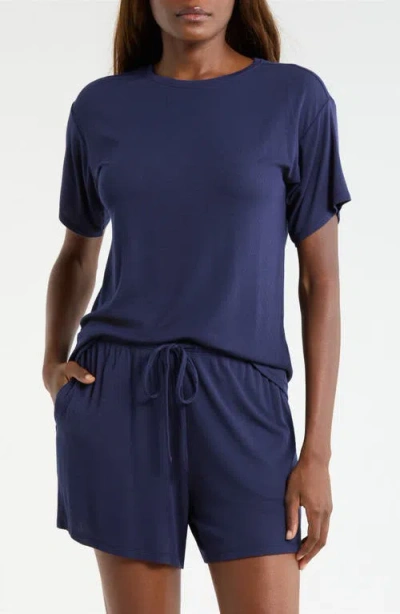 Nordstrom Moonlight Eco Easy Rib Short Pajamas In Blue