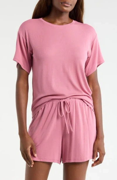 Nordstrom Moonlight Eco Easy Rib Short Pajamas In Pink