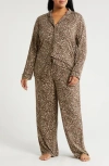 Nordstrom Moonlight Eco Knit Pajamas In Beige Leopard Spots