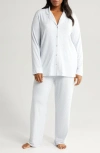 Nordstrom Moonlight Eco Knit Pajamas In Blue Feather Hatch Dot