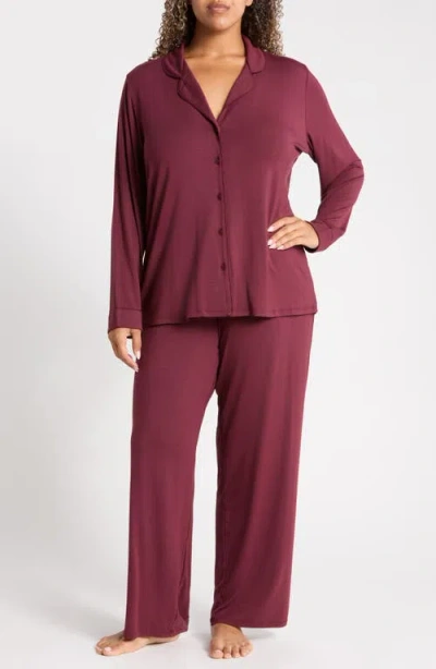 Nordstrom Moonlight Eco Knit Pajamas In Burgundy