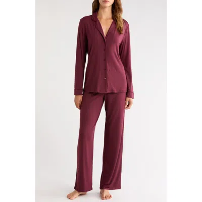 Nordstrom Moonlight Eco Knit Pajamas In Burgundy
