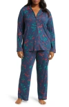 Nordstrom Moonlight Eco Knit Pajamas In Navy Winterberries