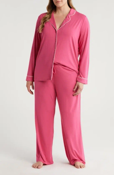 Nordstrom Moonlight Eco Knit Pajamas In Pink Carmine