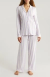 Nordstrom Moonlight Eco Knit Pajamas In Purple Secret Tasha Stripe