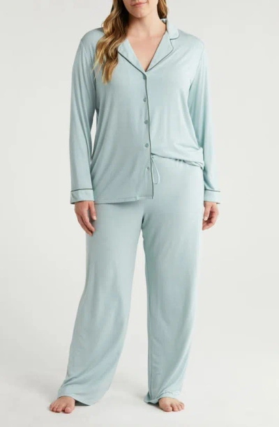 Nordstrom Moonlight Eco Knit Pajamas In Teal Mist