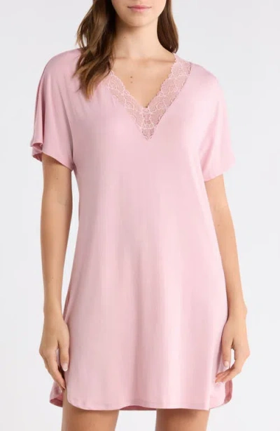 Nordstrom Moonlight Eco Lace Trim Nightshirt In Pink
