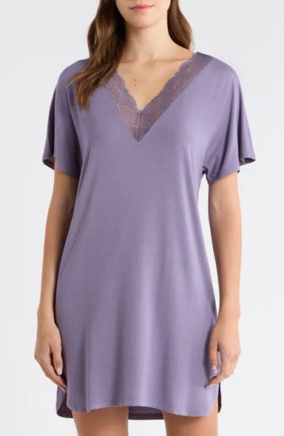Nordstrom Moonlight Eco Lace Trim Nightshirt In Purple