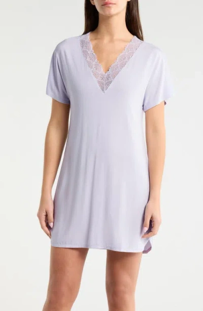 Nordstrom Moonlight Eco Lace Trim Nightshirt In Purple