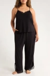 Nordstrom Moonlight Eco Lace Trim Pajamas In Black