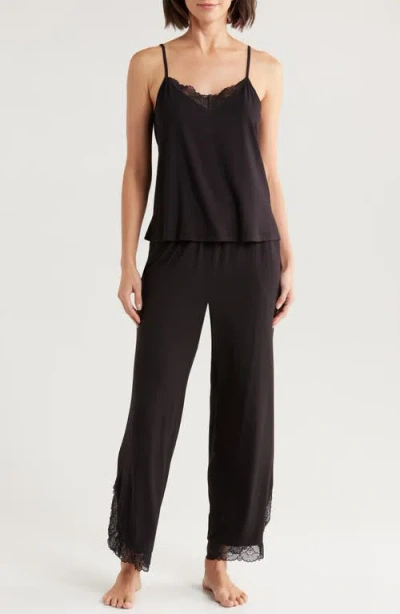 Nordstrom Moonlight Eco Lace Trim Pajamas In Black