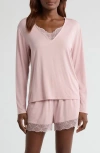 Nordstrom Moonlight Eco Lace Trim Short Pajamas In Pink Puff