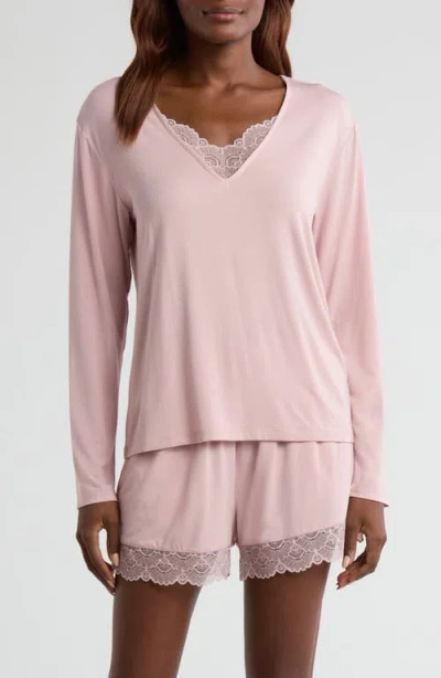 Nordstrom Moonlight Eco Lace Trim Short Pajamas In Pink Puff