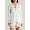 Nordstrom Moonlight Eco Long Sleeve Short Pajamas In Ivory- Black Dot