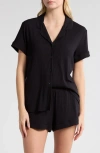 Nordstrom Moonlight Eco Rib Short Pajamas In Black