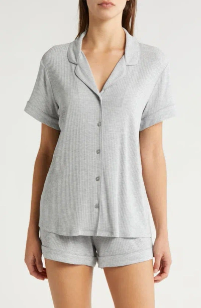 Nordstrom Moonlight Eco Rib Short Pajamas In Grey Heather