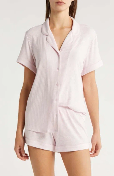 Nordstrom Moonlight Eco Rib Short Pajamas In Pink Cake