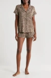 Nordstrom Moonlight Eco Short Knit Pajamas In Beige Leopard Spots