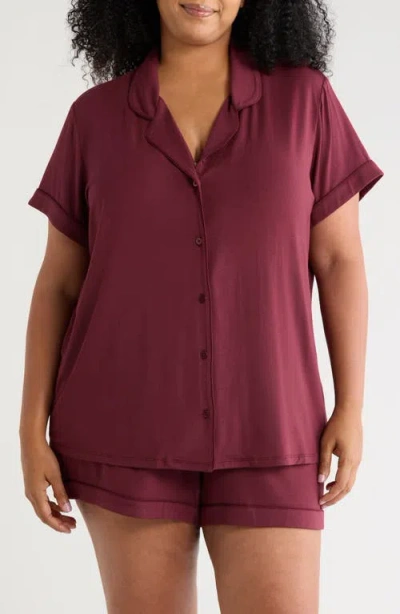 Nordstrom Moonlight Eco Short Pajamas In Burgundy Royale