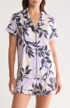 Nordstrom Moonlight Eco Short Pajamas In Purple Petal Willow Leaves