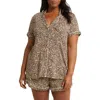 Nordstrom Moonlight Eco Short Pajamas In Tan Leopard Spots