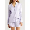 Nordstrom Moonlight Long Sleeve Stretch Modal Short Pajamas In Purple Secret