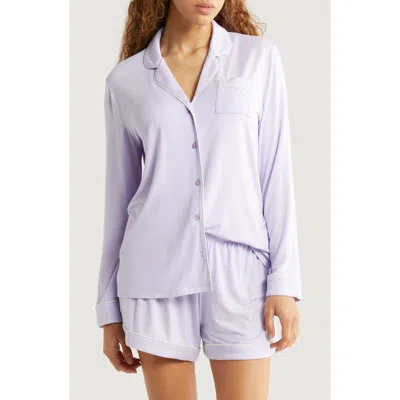 Nordstrom Moonlight Long Sleeve Stretch Modal Short Pajamas In Purple Secret