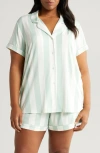 Nordstrom Moonlight Short Pajamas In Green Fondant Cabana Stripe
