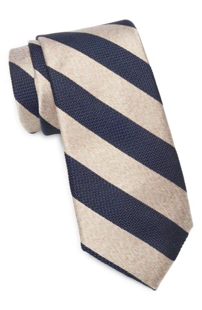 Nordstrom Mora Stripe Silk Tie In Taupe