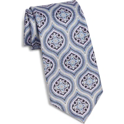 Nordstrom Moroccan Tile Print Silk Tie In Blue