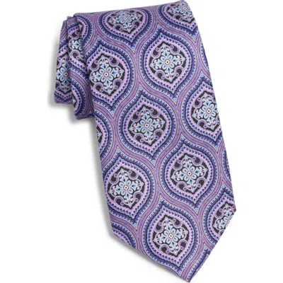 Nordstrom Moroccan Tile Print Silk Tie In Purple