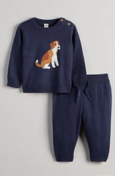 Nordstrom Babies'  Motif Sweater & Pants Set In Blue