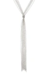 Nordstrom Multistrand Bead Chain Y-necklace In Rhodium