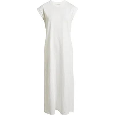 Nordstrom Muscle Sleeve Pima Cotton Jersey Maxi Dress In White