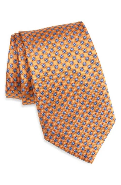 Nordstrom Neat Medallion Silk Tie In Orange