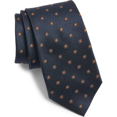 Nordstrom Neat Silk Tie In Navy - Rust