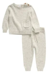 Nordstrom Babies'  Nep Sweater & Joggers Set In Grey Light Heather