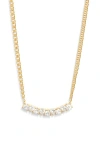 Nordstrom Nested Cubic Zirconia Bar Necklace In Clear- Gold