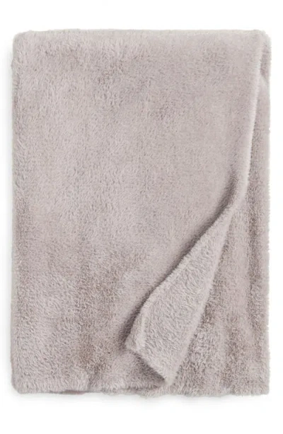 Nordstrom Nestle Faux Fur Throw Blanket In Grey Opal