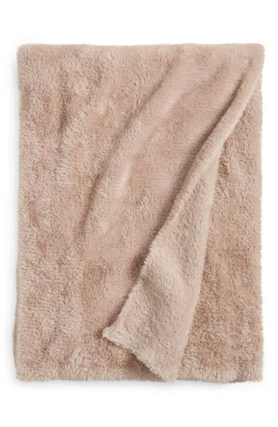 Nordstrom Nestle Faux Fur Throw Blanket In Tan Thread