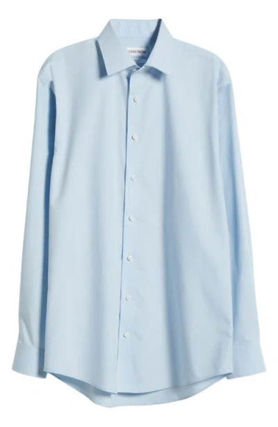 Nordstrom Non-iron Traditional Fit Solid Cotton Dress Shirt In Blue Skyway